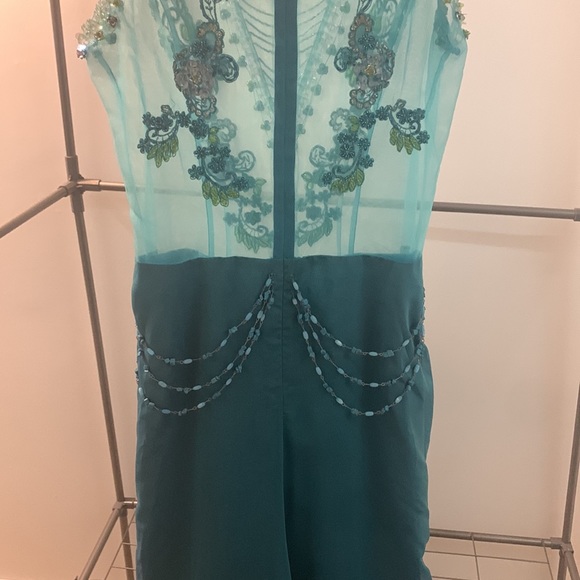 Blue Embellished Dress For wedding/ prom/ event - Picture 8 of 9